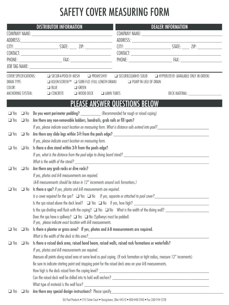  Gli Safety Covers Form 2009