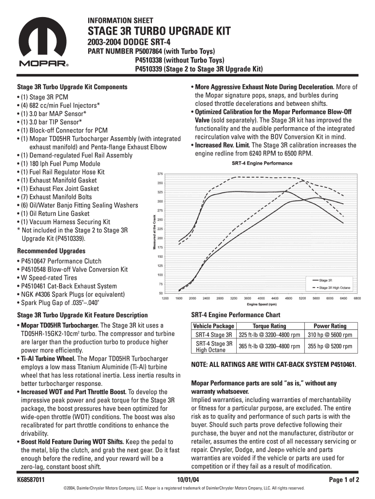 Mopar Td05hr Form