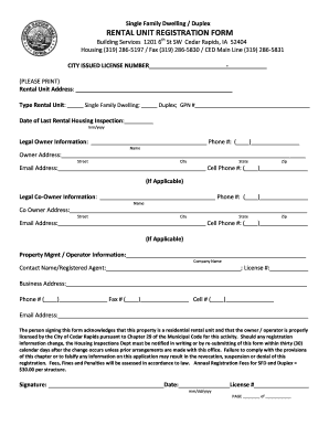 Rental Property Registration Form