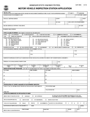 Missouri Vehicle Inspection Form