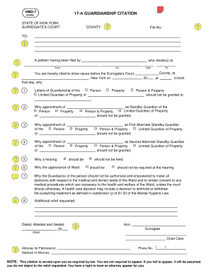  17a Guardianship Forms 2006