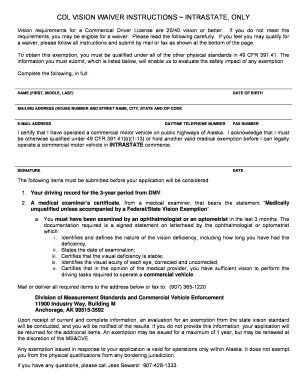 Dot Vision Waiver Requirements  Form