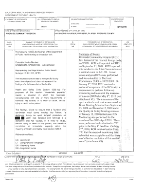 Plan of Correction Examples  Form