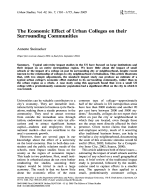 The Economic Effect of Urban Colleges on Their Surrounding Communities  Form