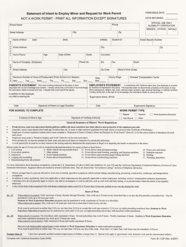  Work Permit Application 2001-2024