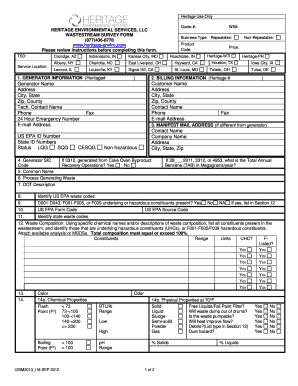 Heritage Wti Waste Profiles Form