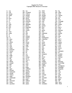 Marzano &amp; Associates Snapshot Test Words Form