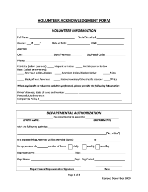 Fgcu Volunteer Form