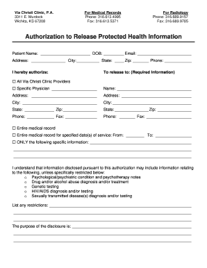 Writable Medical Release Form