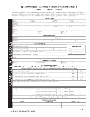 Sotx Class a Form