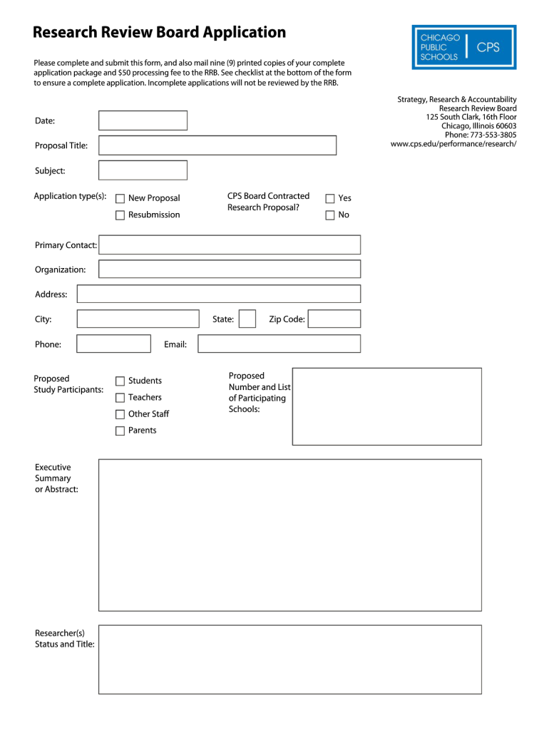 Chicago Public Schools Rrb  Form