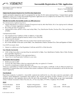  Vermont Registration Form 2012-2024