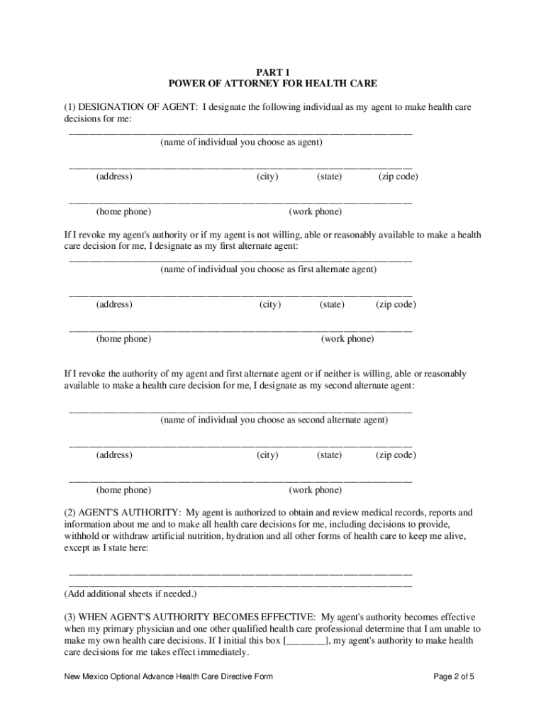 Advance Directive Nm  Form