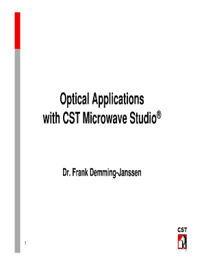 Optical Application Cst Microwave Studio Form