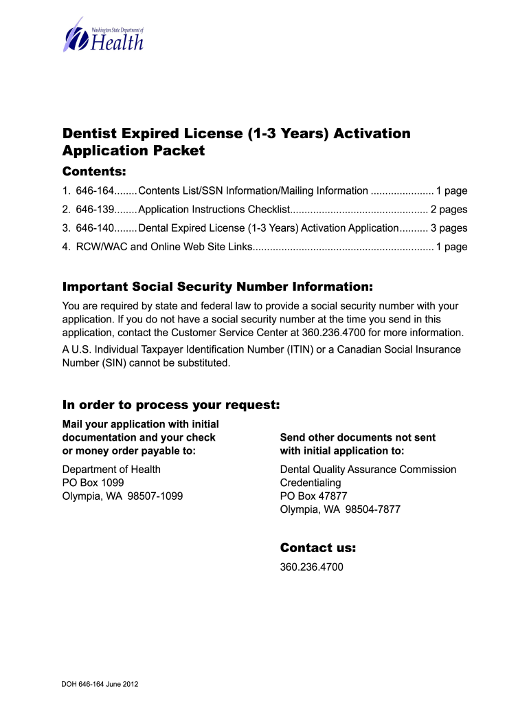  Dental Expired License 1 3 Years Activation Application  Doh Wa 2012