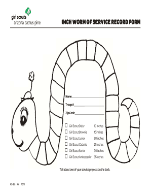 Inch Work Patch for Girl Scouts  Form