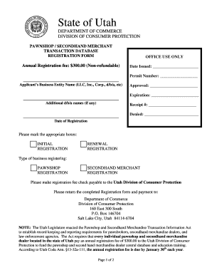 Tectionutahgovregistrationspawndbhtml Form