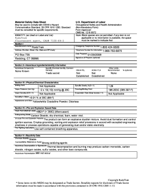 Blank Msds Template Word  Form