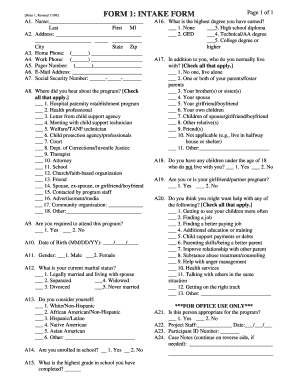 Fatherhood Intake Form