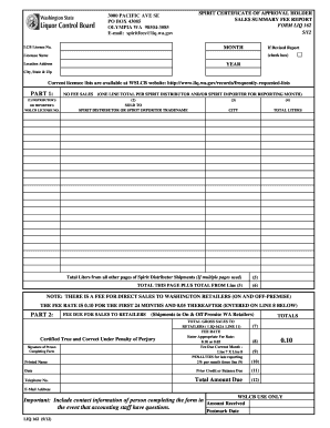 Washington Sales Summary Fee Report Liq 162 Form