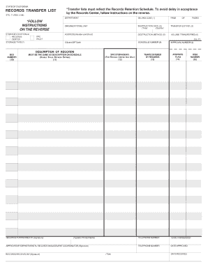 Std 71 Records Transfer List  Form