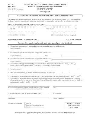 Ct Doe Certification Form