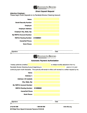 Rbfcu Routing Number  Form
