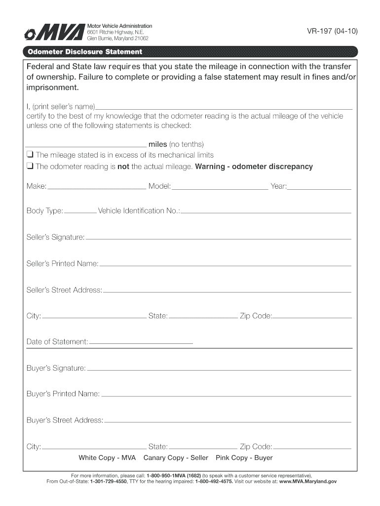 Get and Sign Vr 197 Mva  Form