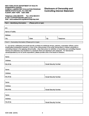 Nys Doh 3486i  Form