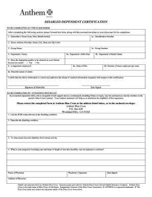 Get and Sign Disabled Dependent Form