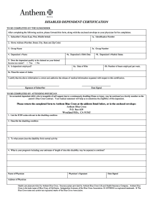 Disabled Dependent Form