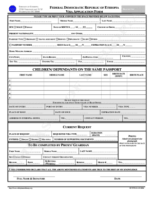 Ethiopian Passport Application Form Pdf Fill Out And Sign Printable Pdf Template Signnow