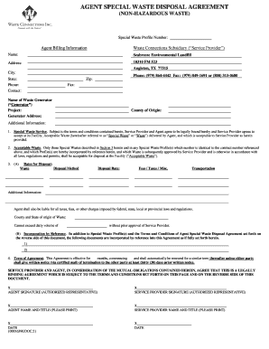 Waste Disposal Agreement Format