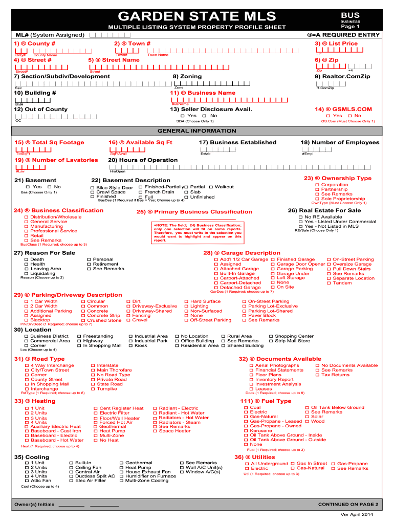 Gsmls Forms 2011-2025