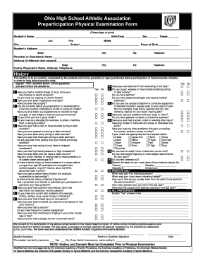 Printable Sports Physical Form