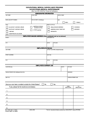 Health Surveillance Form Example