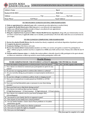  Athlete Screening Template 2009