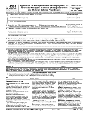 Form 4361 Rev December IRS Irs