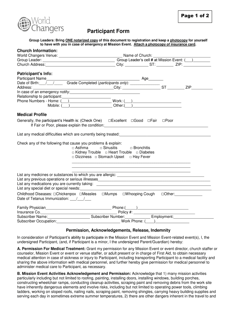 World Changers 'form