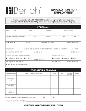 Bertch Online Application Form