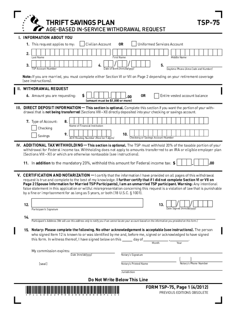 Tsp 75 Form PDF