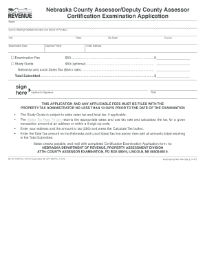 Nebraska State Assessor Study Guide  Form
