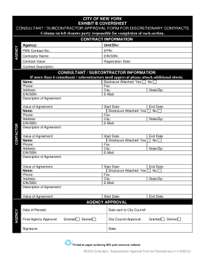 Subcontractor Approval Form