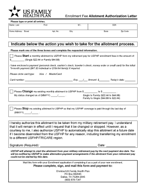 Download Allotment Form US Family Health Plan CHRISTUS