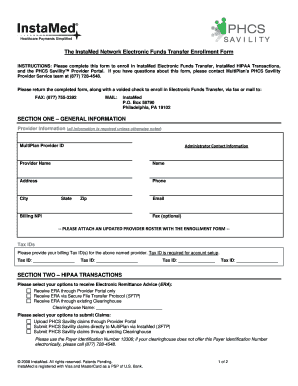 Phcs Provider Enrollment  Form