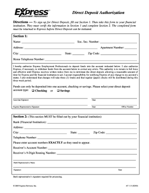 Express Employment Pay Card  Form