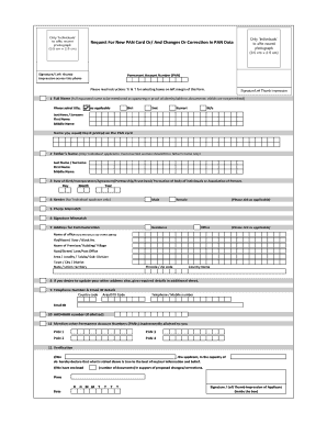 Pan Card Correction Form PDF