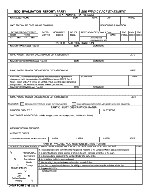 Blank Nco Reports Form