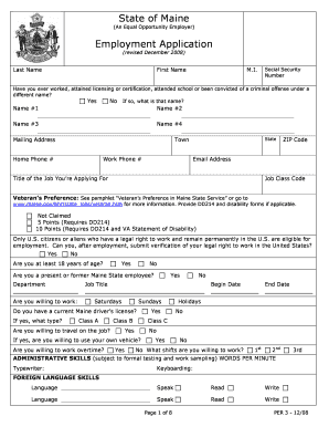 State of Maine Direct Hire Form 2008-2024