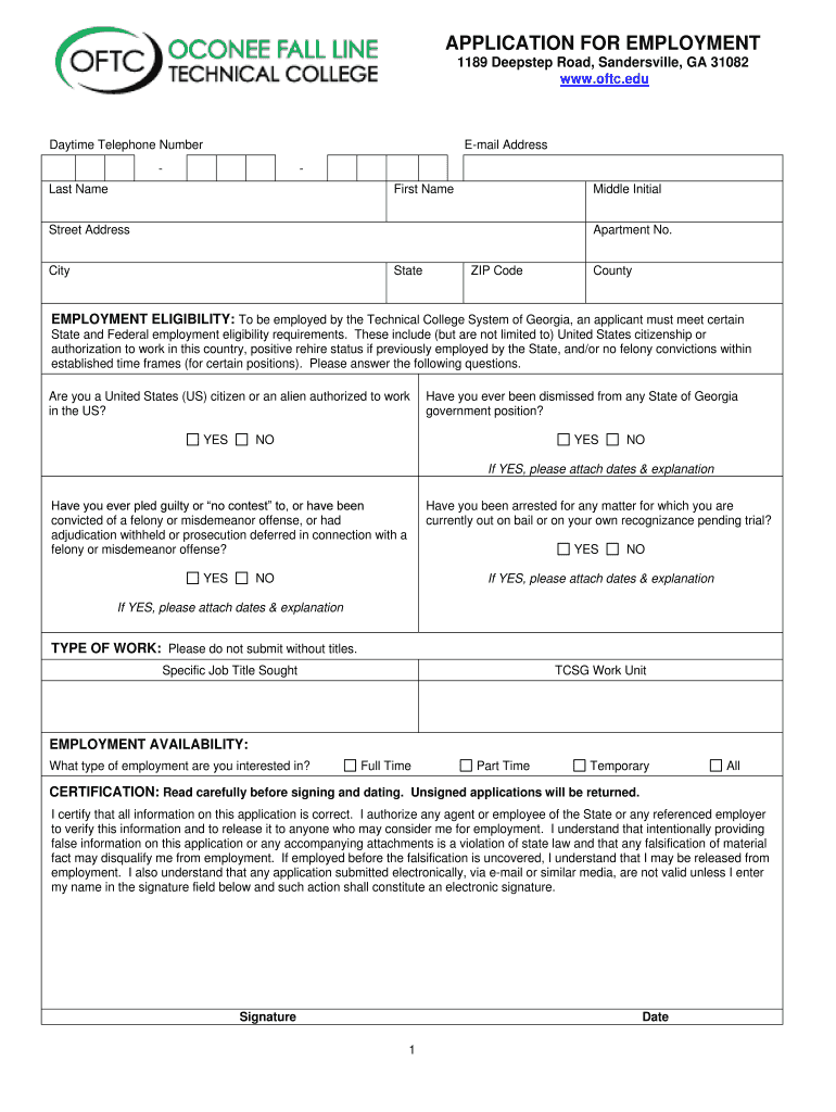 Oftc Application  Form